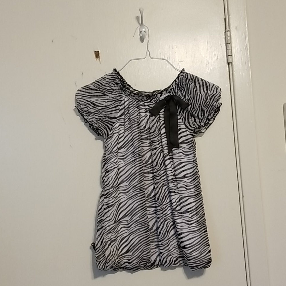 Zebra Print Flowey Kids Shirt